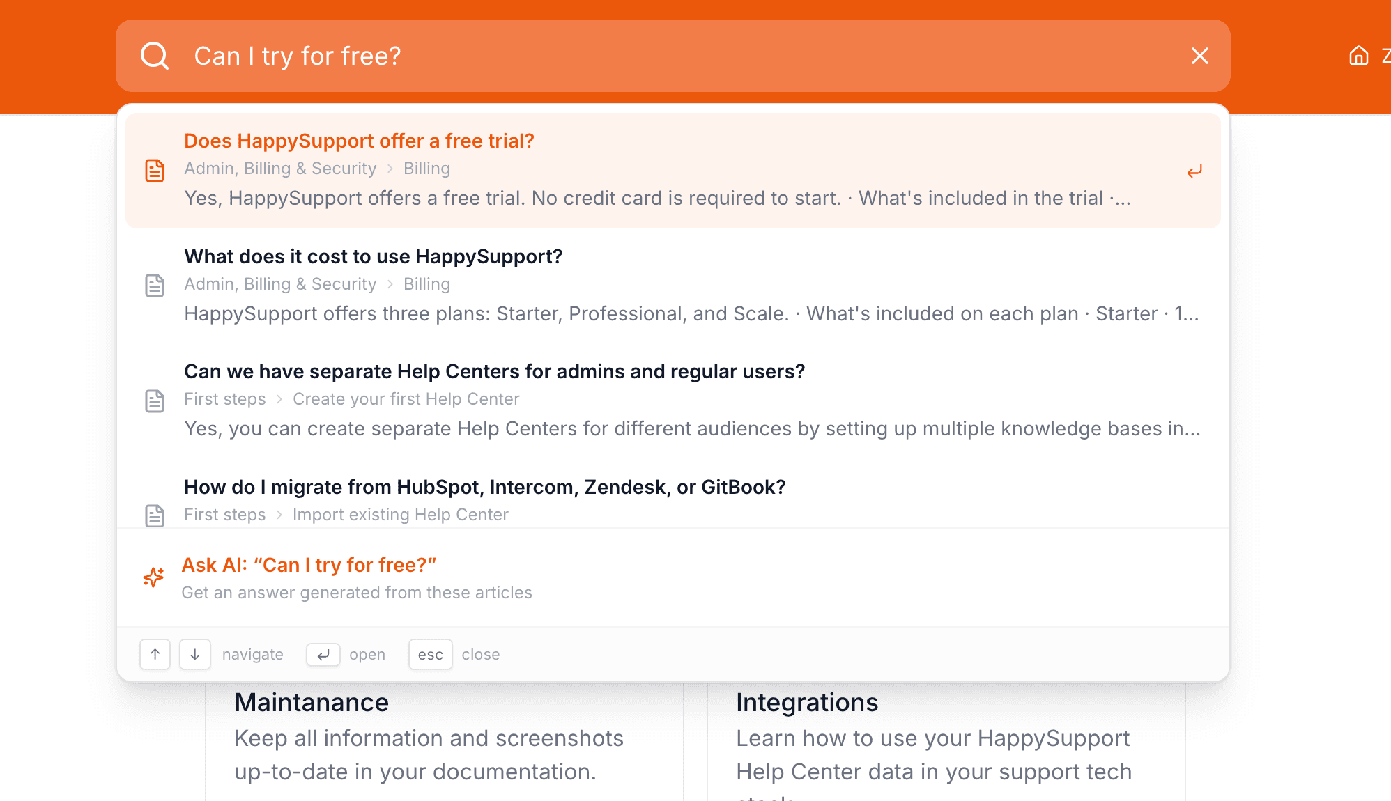 Searching across searchable guides