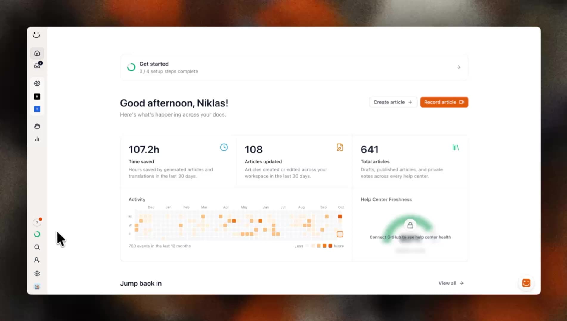 An interactive tour walks through inviting a team member in a SaaS app