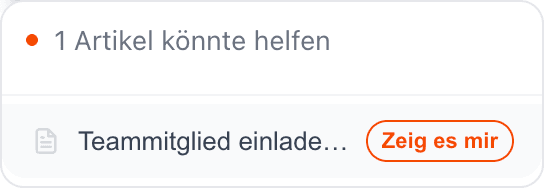 An article suggestion in the widget with the show me button